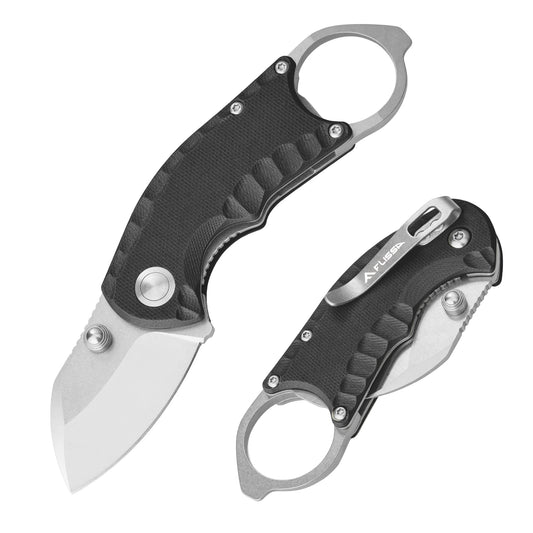 4" Lightweight Folding Pocket Knife with Stainless Steel Blade & Black G10 Handle