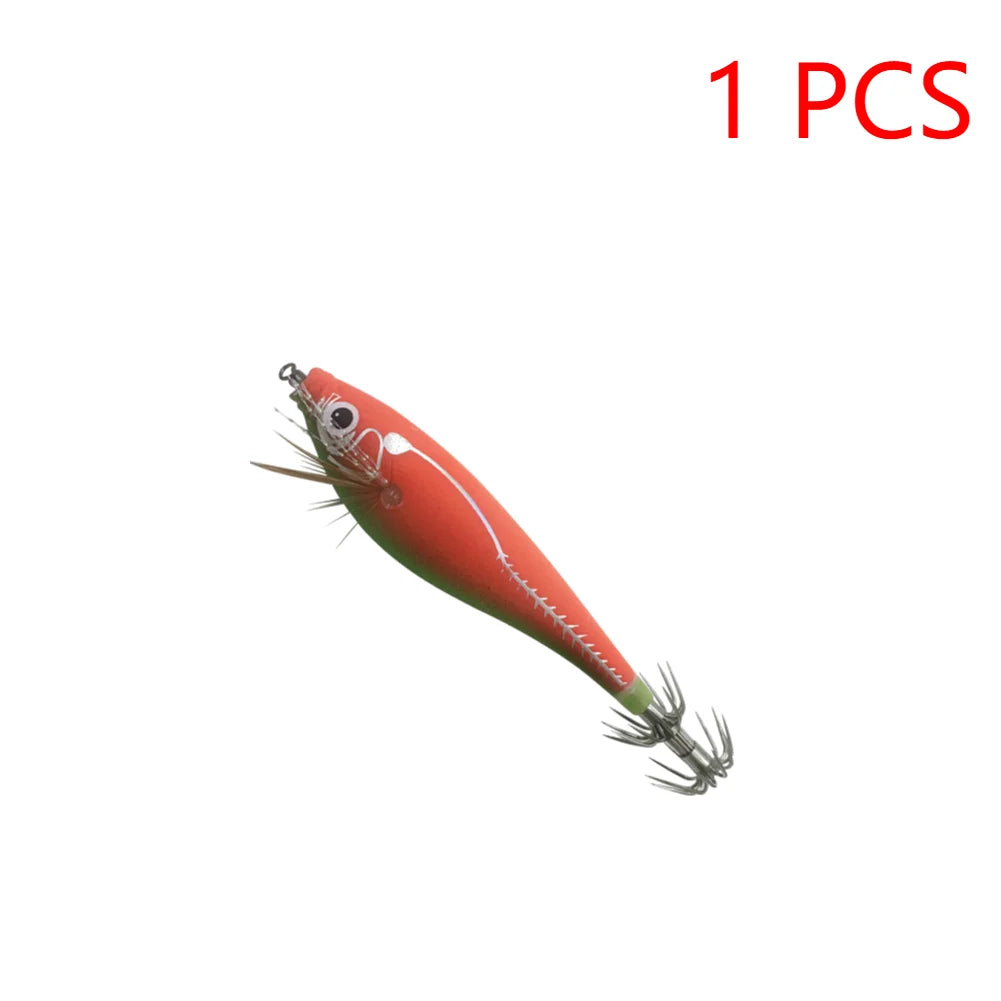 Fluorescent Fishing Lure 110mm 10.5g Glow in the Dark Jigging Bait w/Built-In Bead & Squid Hook Artificial Tackle 1–3 Pieces