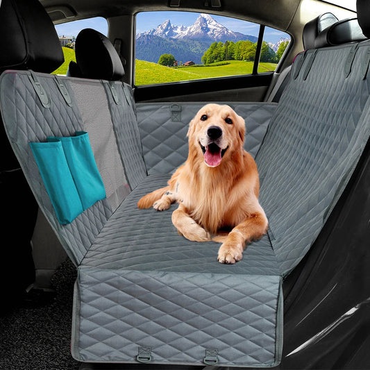 Waterproof Dog Car Seat Hammock and Travel Carrier Mat for Back Seat Protection