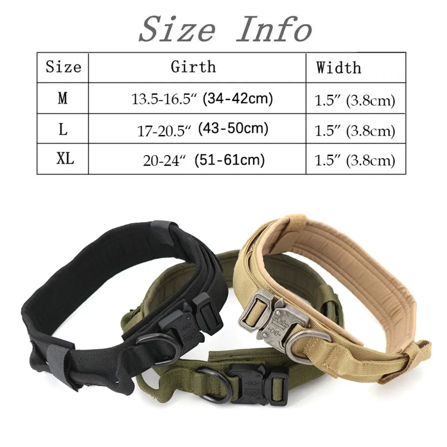 Adjustable Military Dog Training Collar and Leash Set