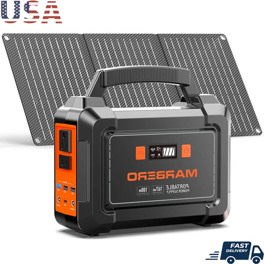 Portable Solar Generator 167Wh Power Station with 30W Foldable Solar Panel