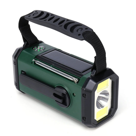 LED Emergency Hand Crank Radio with Flashlight and Solar Charging