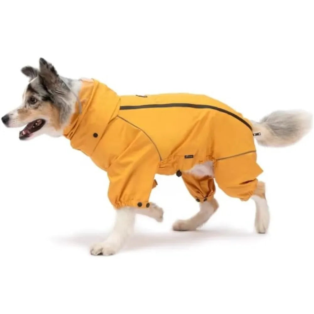 Waterproof Windproof Dog Raincoat with Reflective Trim