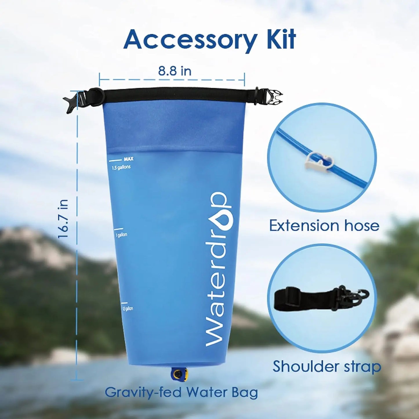 Gravity Water Bag for Camping and Emergency Use
