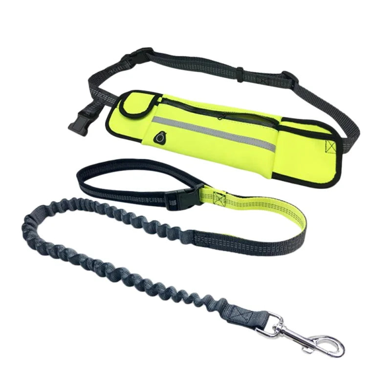 Hands-Free Dog Leash with Adjustable Belt and Reflective Design for Running & Jogging