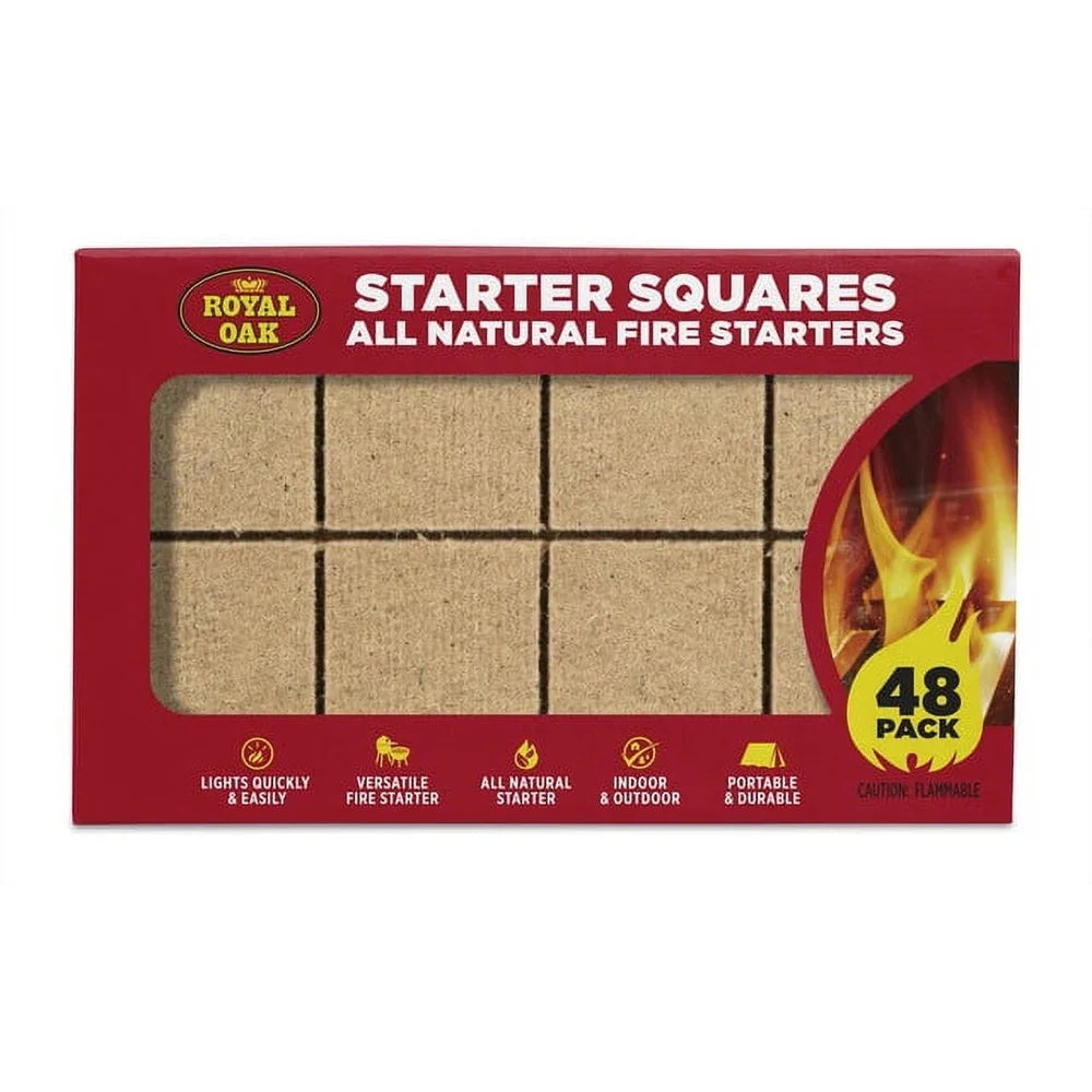 48 Piece Food Safe Fire Starters for Campfires and Grills
