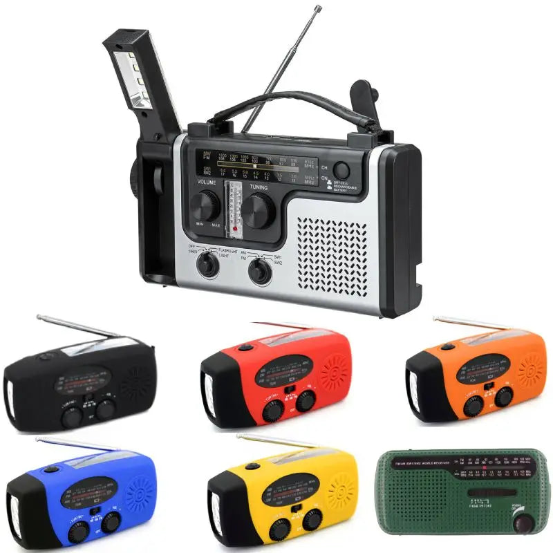 Solar Hand Crank Emergency Radio with AM/FM/SW, Flashlight & 2000mAh Power Bank