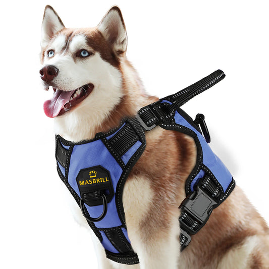 Reflective No Pull Dog Harness with Leash Hooks and Handle