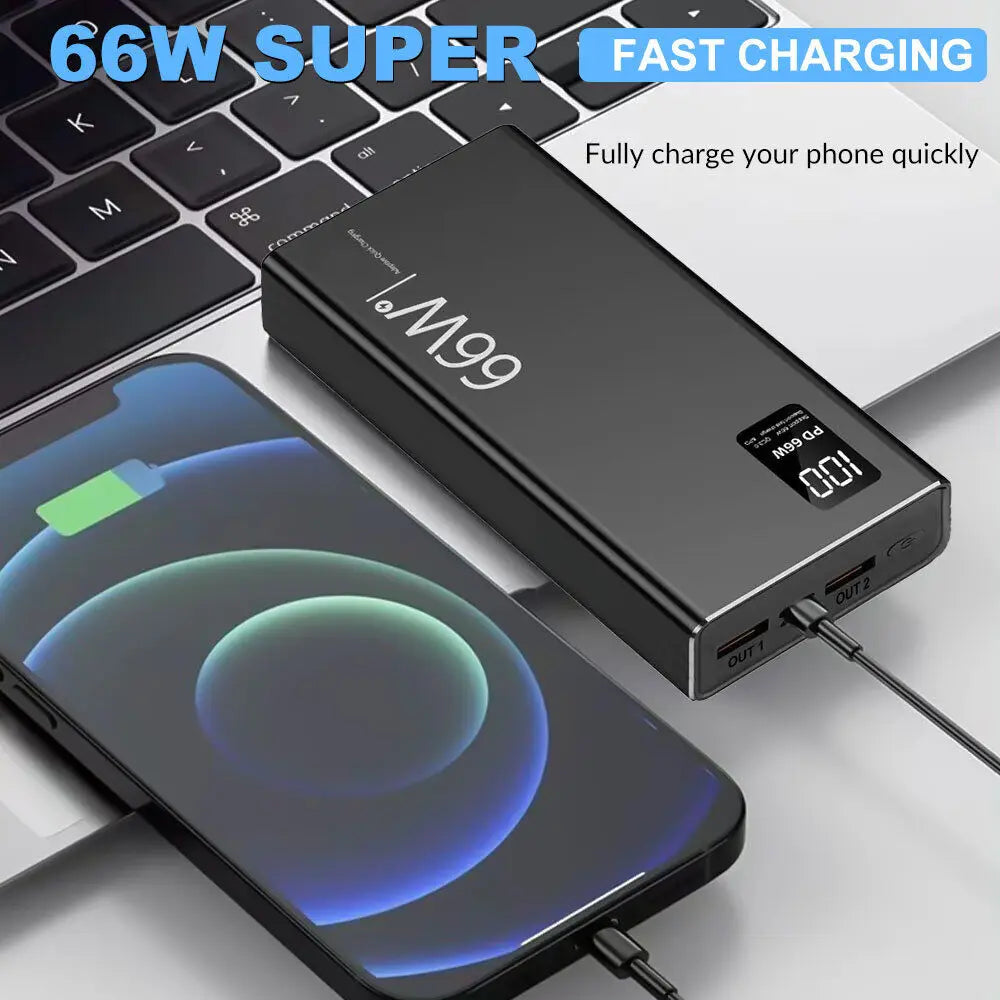 66W Fast Charging Power Bank 20000mAh with USB Quick Charge