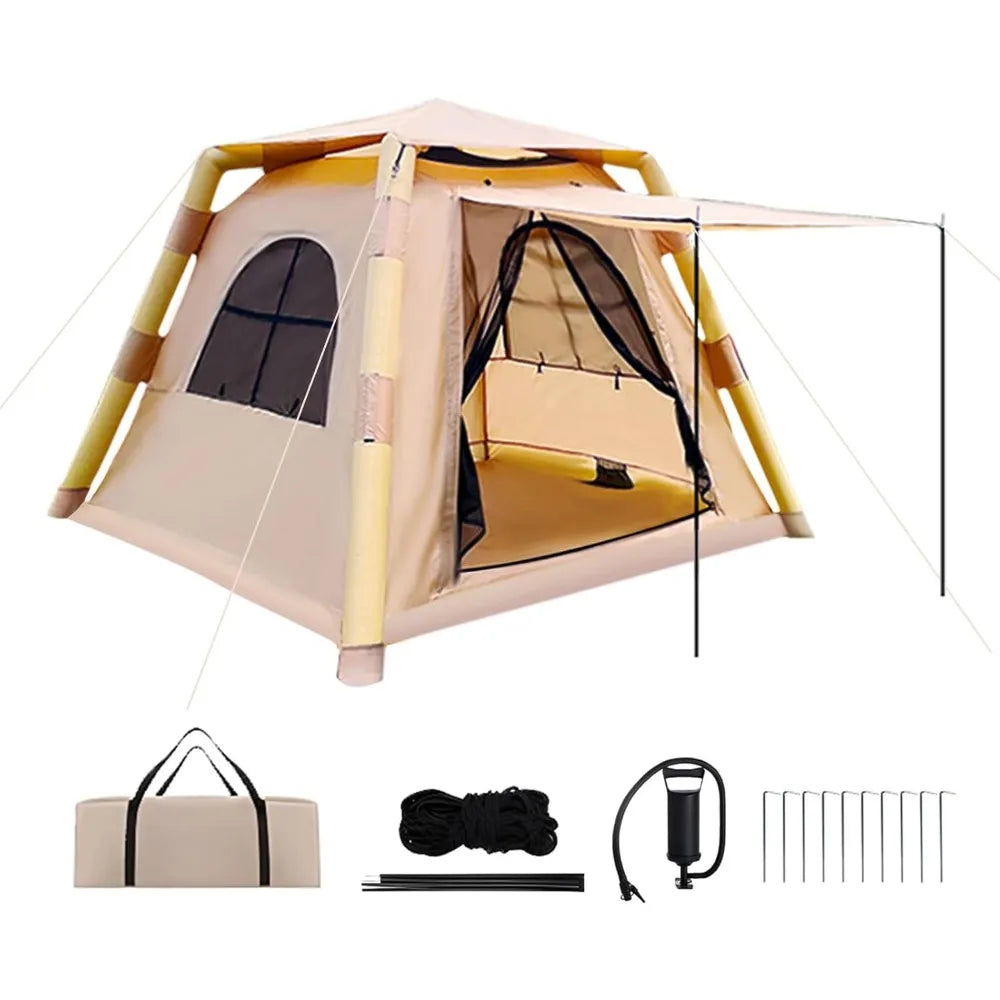 4 Season Inflatable Camping Tent for 2 to 4 People