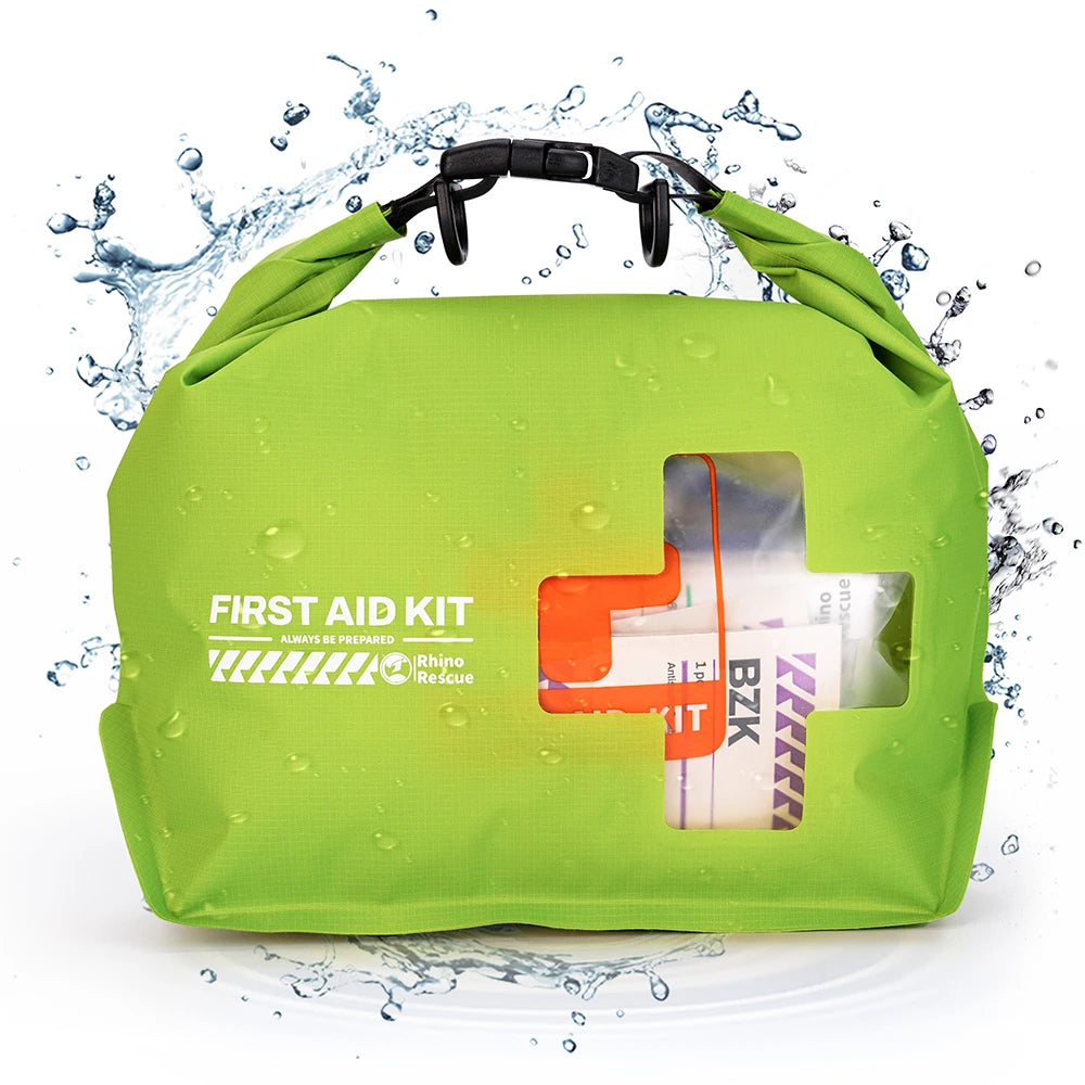 RHINO RESCUE Waterproof First Aid Kit, Lightweight, Emergency Survival Supplies for Outdoor Kayak & Swimming