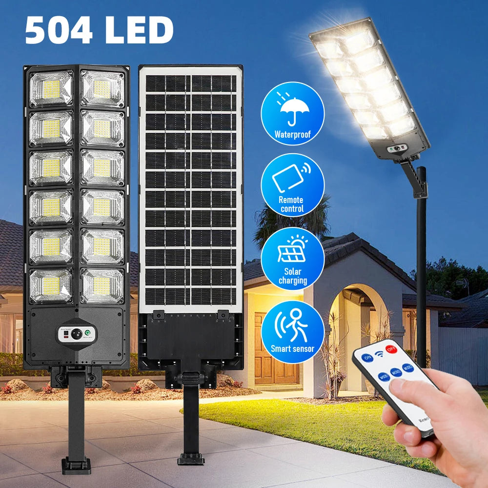 504 LED Powerful Solar Lights Outdoor Motion Sensor Waterproof