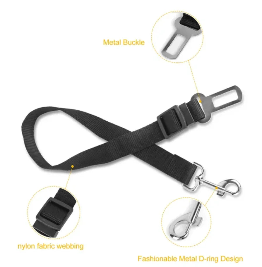 2Pcs Pet Dog Seat Belt Leash, Adjustable Safety Harness