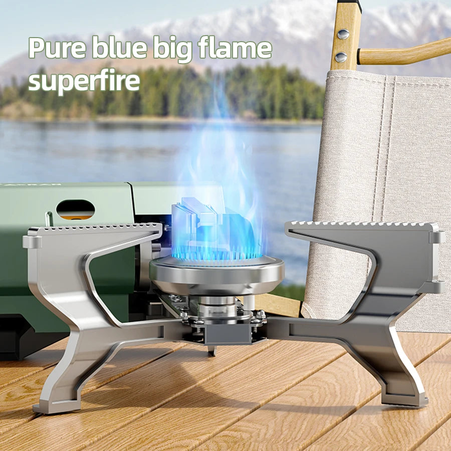 Portable Integrated Camping Gas Stove for Outdoor Cooking & Hiking