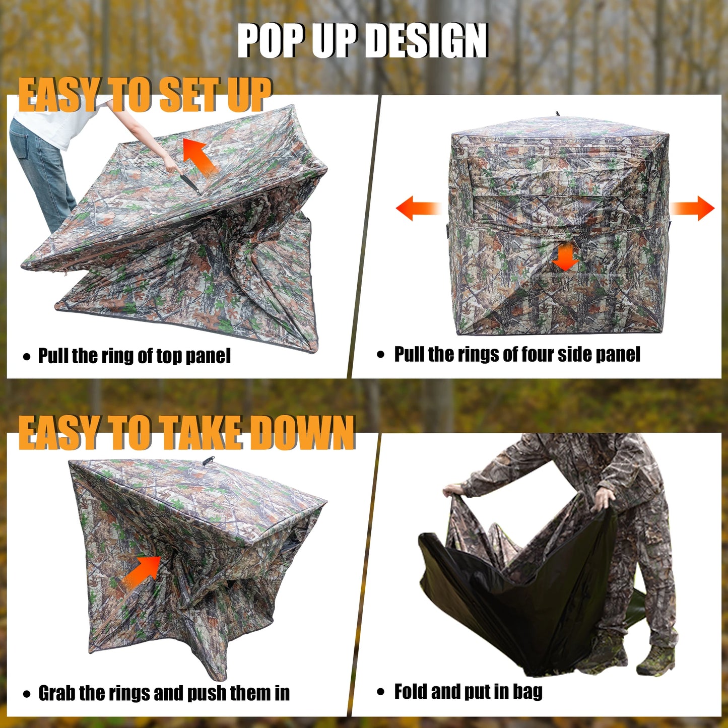 See-Through Pop-Up Hunting Blind with Carrying Bag for Deer and Turkey Hunting