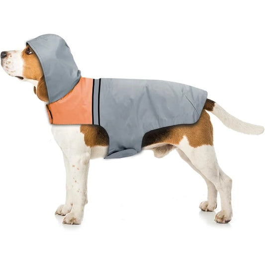 Breathable Waterproof Dog Raincoat with Reflective Strips and Hood