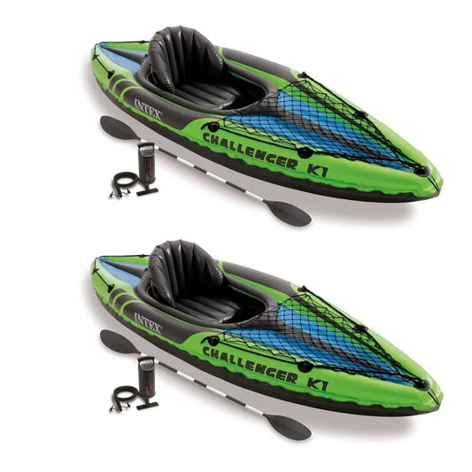 One Person Inflatable Kayak Set with Seat and Oar