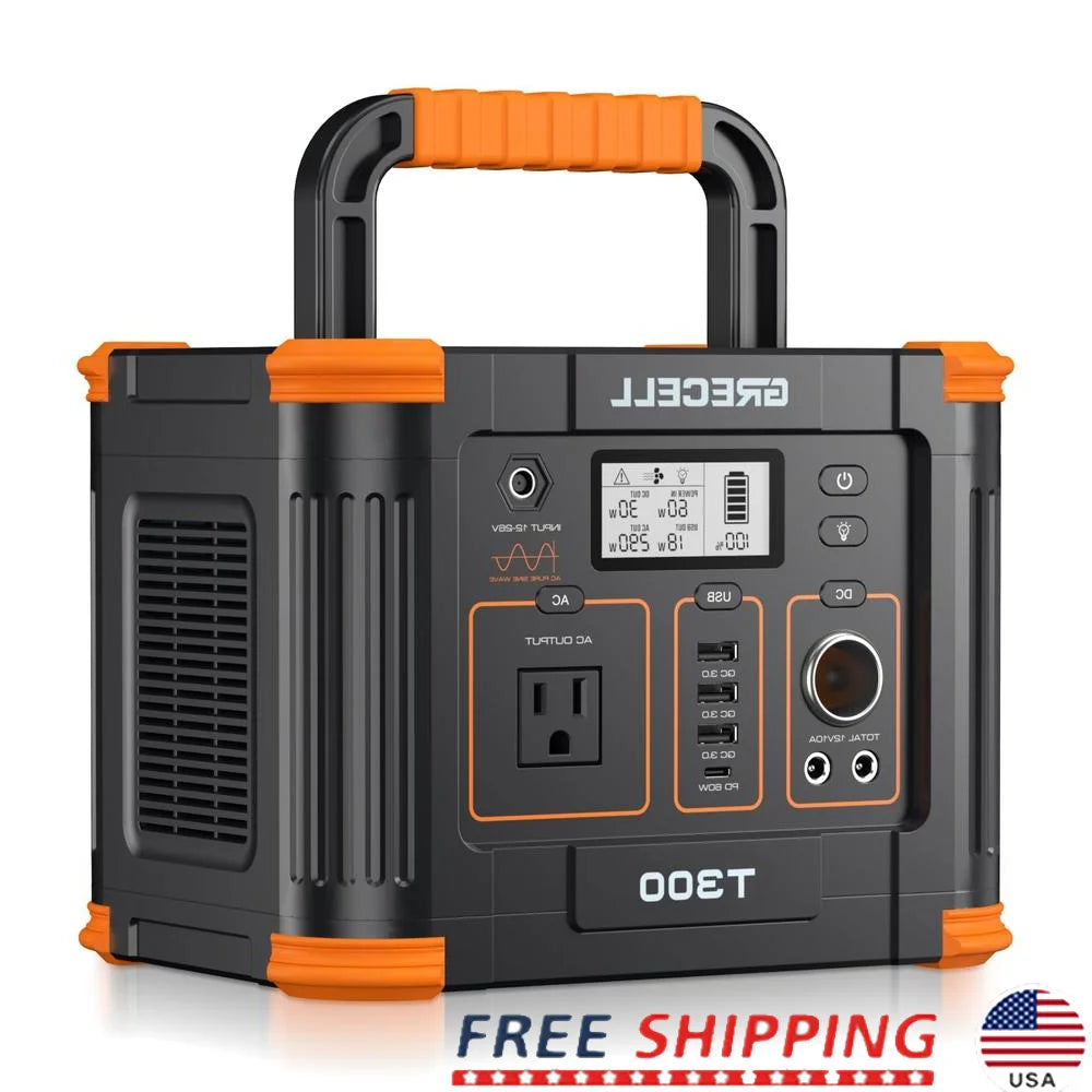 300W Portable Solar Generator 288Wh Power Station with USB-C & AC Outlet