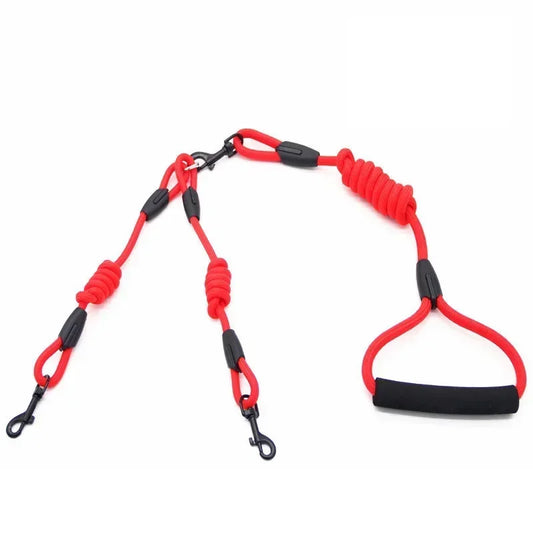 Double Dog Leash Coupler for Small Pets Nylon Twin Lead