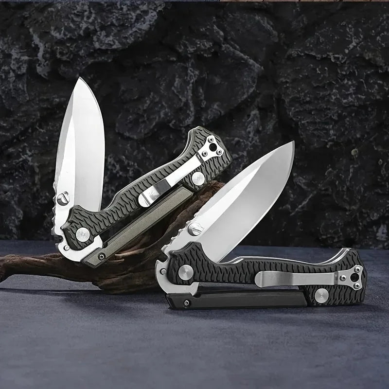 Stainless Steel Outdoor Survival and Camping Knife - Green