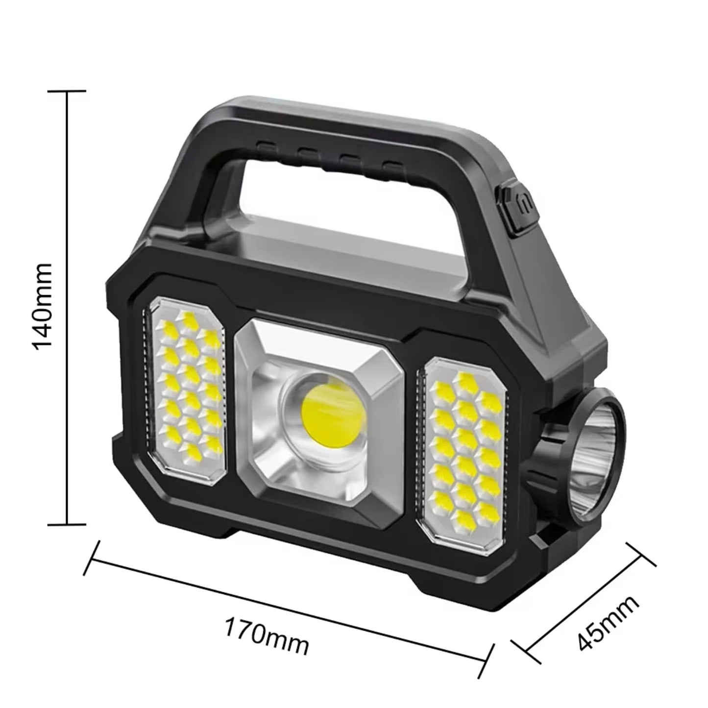 Solar Rechargeable Zoomable Waterproof Flashlight