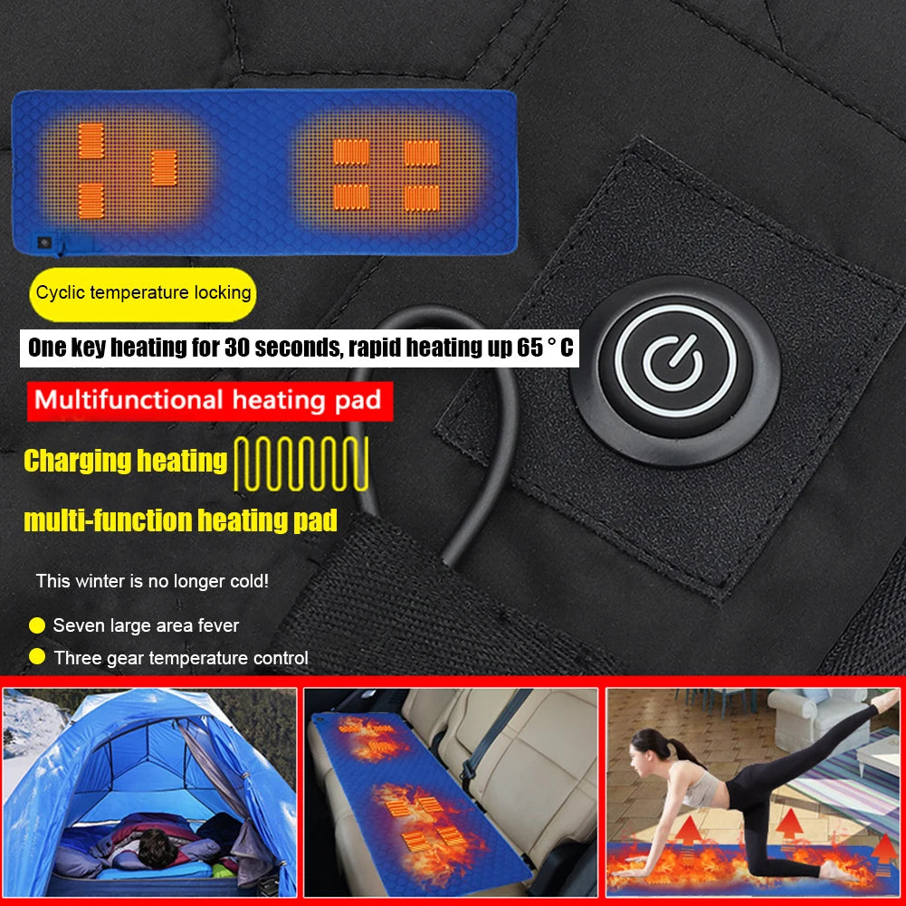 USB Heated Sleeping Mat Foldable Camping Warm Pad