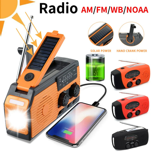 Solar Hand Crank Emergency Radio with Flashlight and Power Bank
