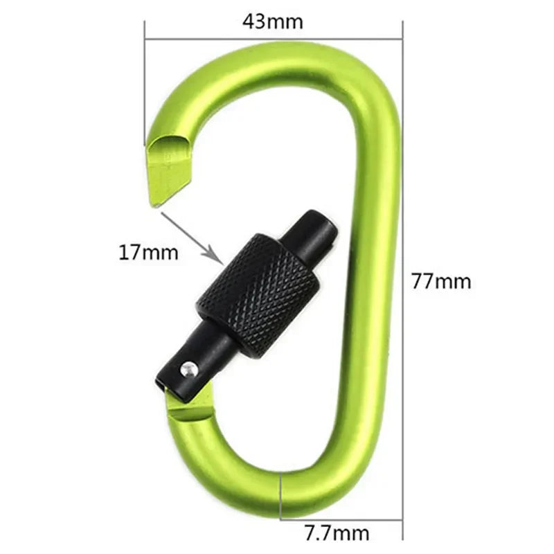 5PCS Aluminum Carabiner Clip Set for Camping, Hiking, and Keychains