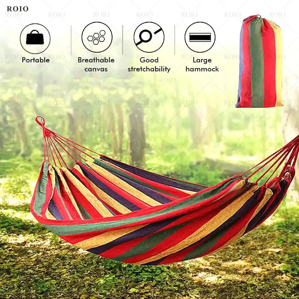 Durable Canvas Camping Hammock Single & Double with Travel Bag