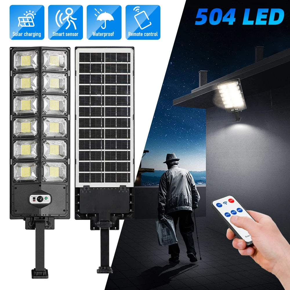 504 LED Powerful Solar Lights Outdoor Motion Sensor Waterproof