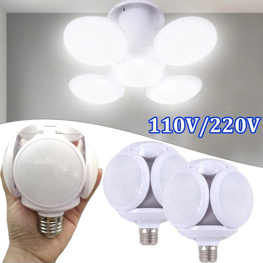 E27 LED Foldable Light Bulb for Camping, Home, Garage, and Outdoor Use