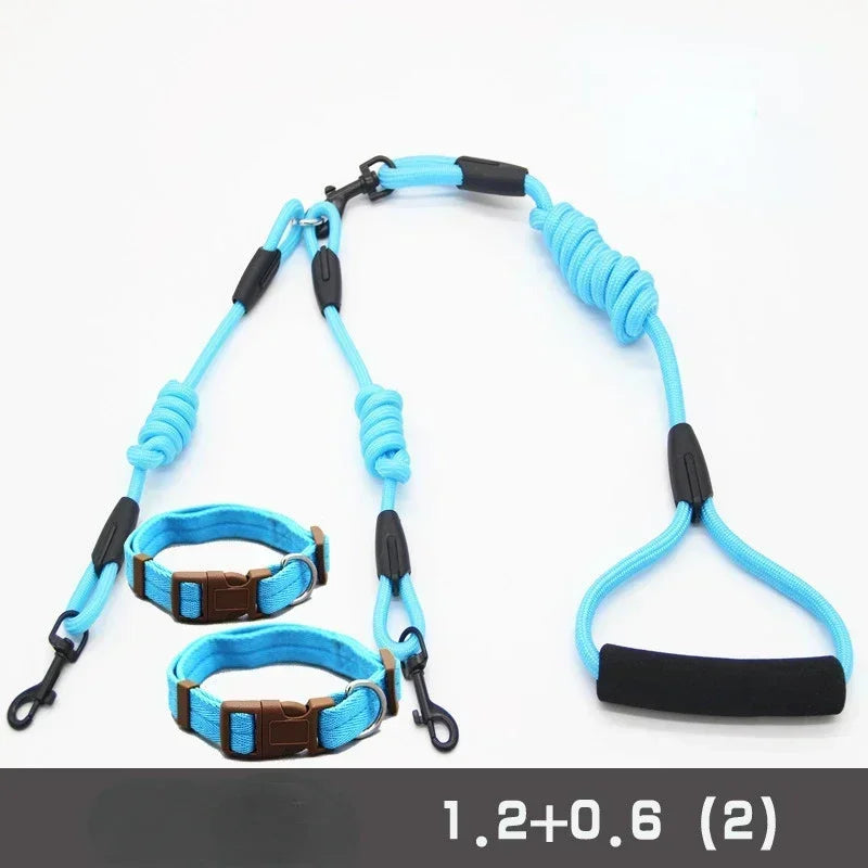 Double Dog Leash Coupler for Small Pets Nylon Twin Lead