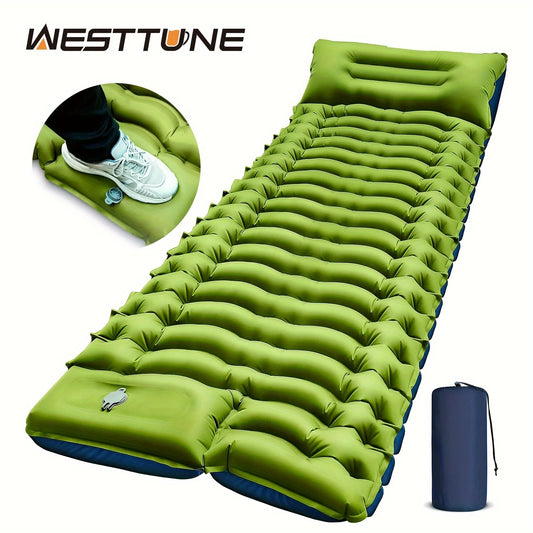 Ultralight Camping Sleeping Pad with Built-in Pillow and Foot Pump