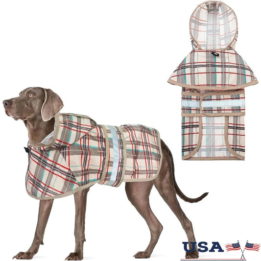 Waterproof Hooded Dog Raincoat for Large Breeds