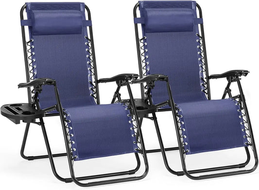 Set of 2 Zero Gravity Recliner Lounge Chairs