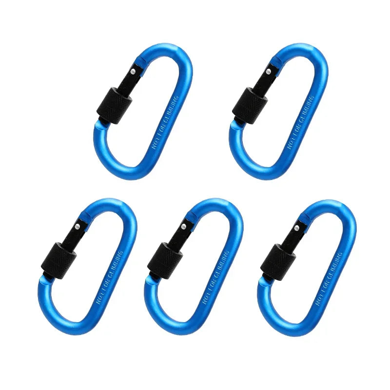 5PCS Aluminum Carabiner Clip Set for Camping, Hiking, and Keychains