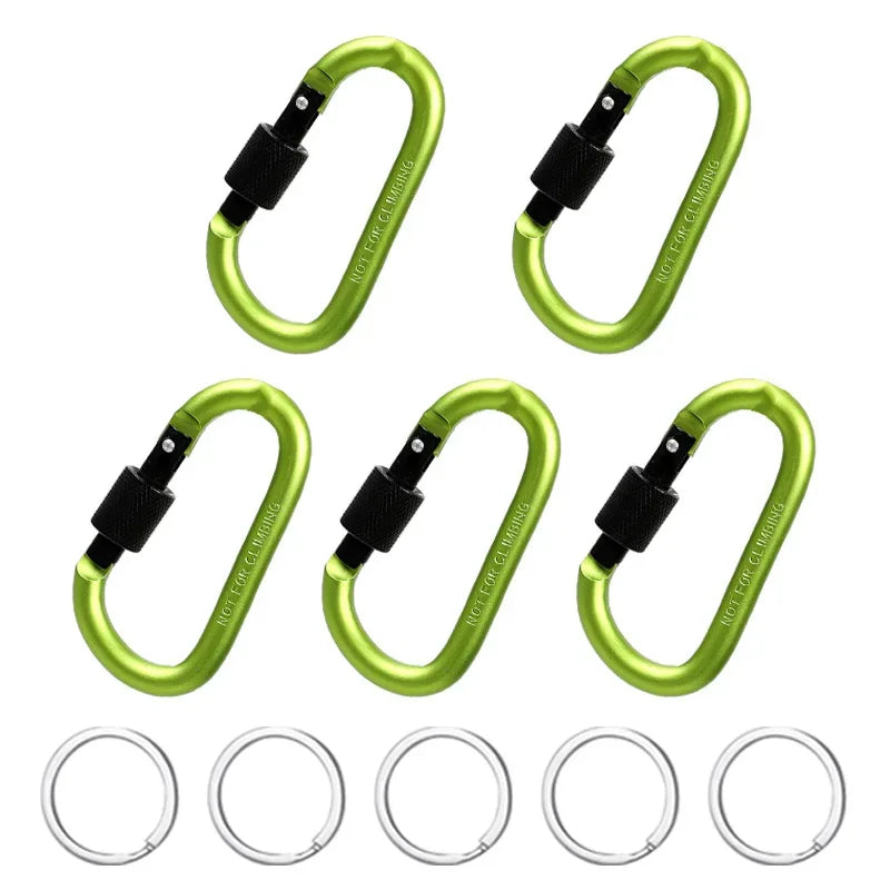 5PCS Aluminum Carabiner Clip Set for Camping, Hiking, and Keychains