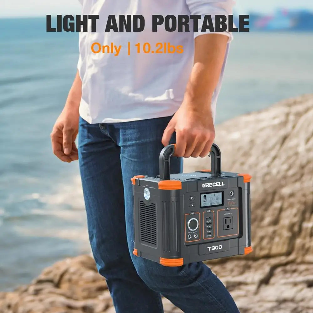 300W Portable Solar Generator 288Wh Power Station with USB-C & AC Outlet