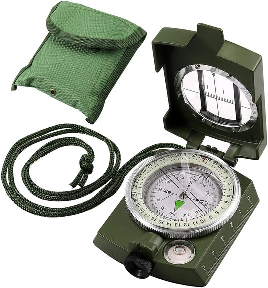 Waterproof Military Compass with Sighting and Carry Bag