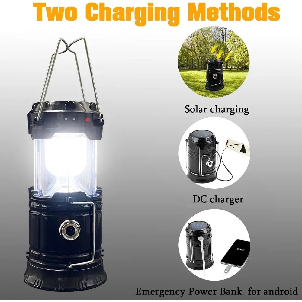 4-Piece Foldable Solar USB Rechargeable Camping Light