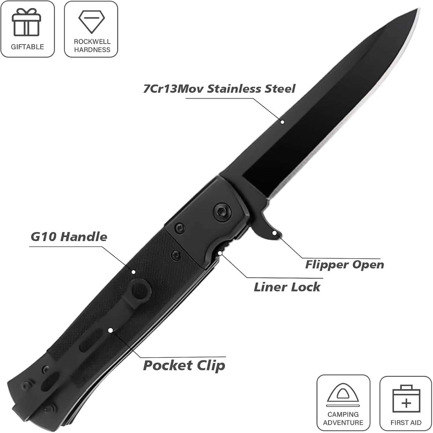Folding Pocket Knife for Hunting and Survival
