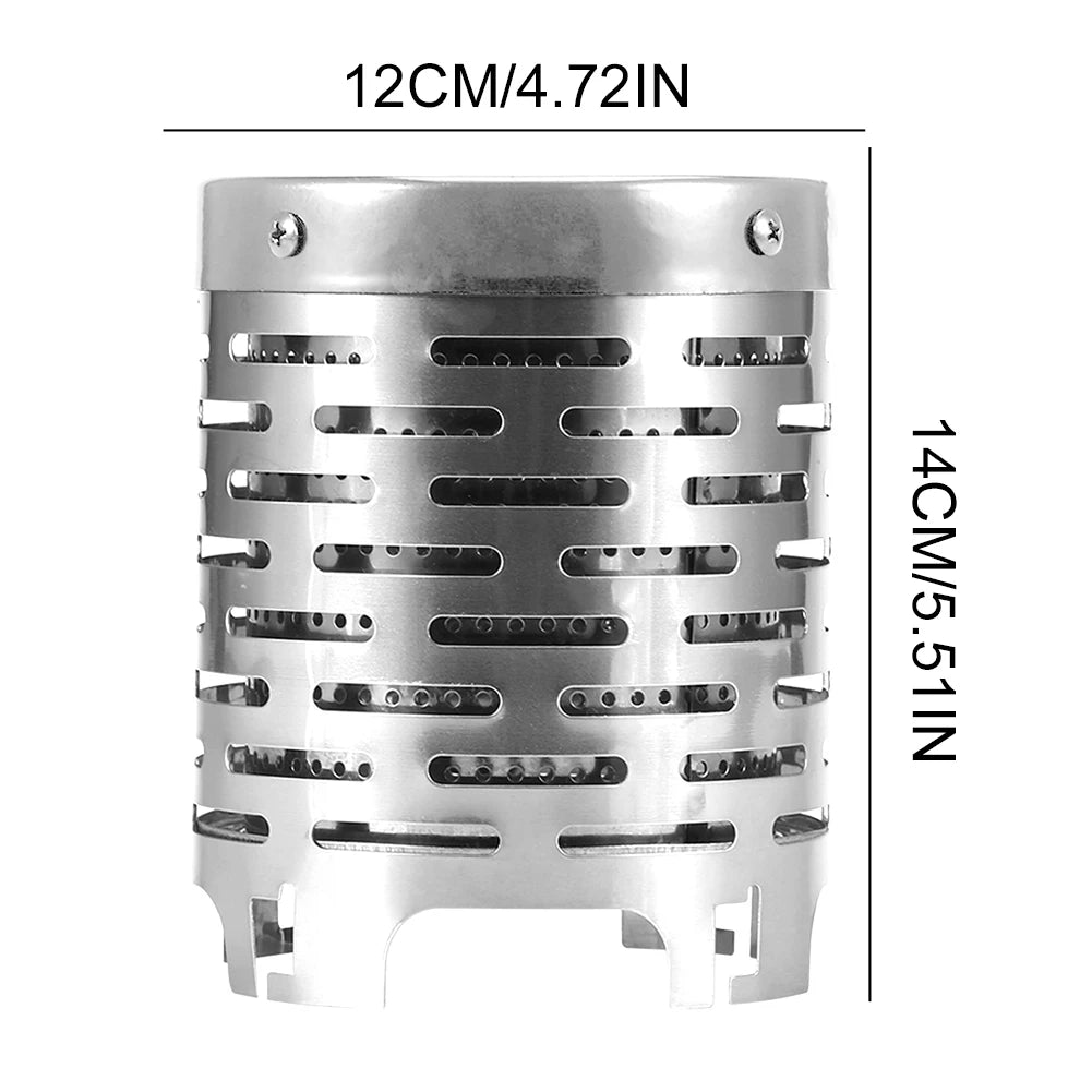 Mini Stainless Steel Gas Heater Cover for Camping and Hiking