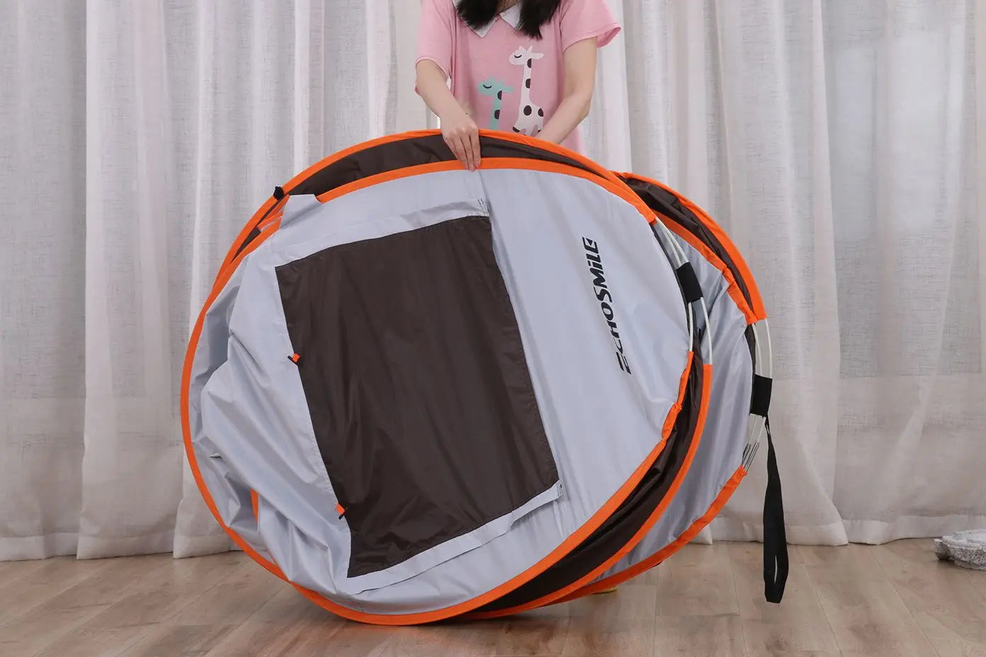 Instant Pop Up Tent with Double Doors and Mesh Windows