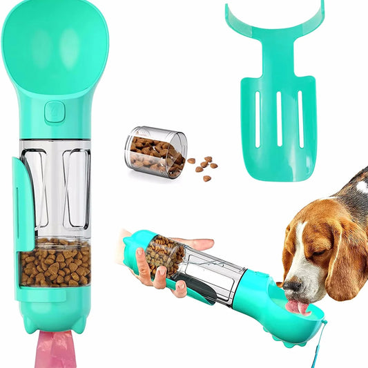 300ML/500ML Portable 4 in 1 Dog Water Bottle with Food Container