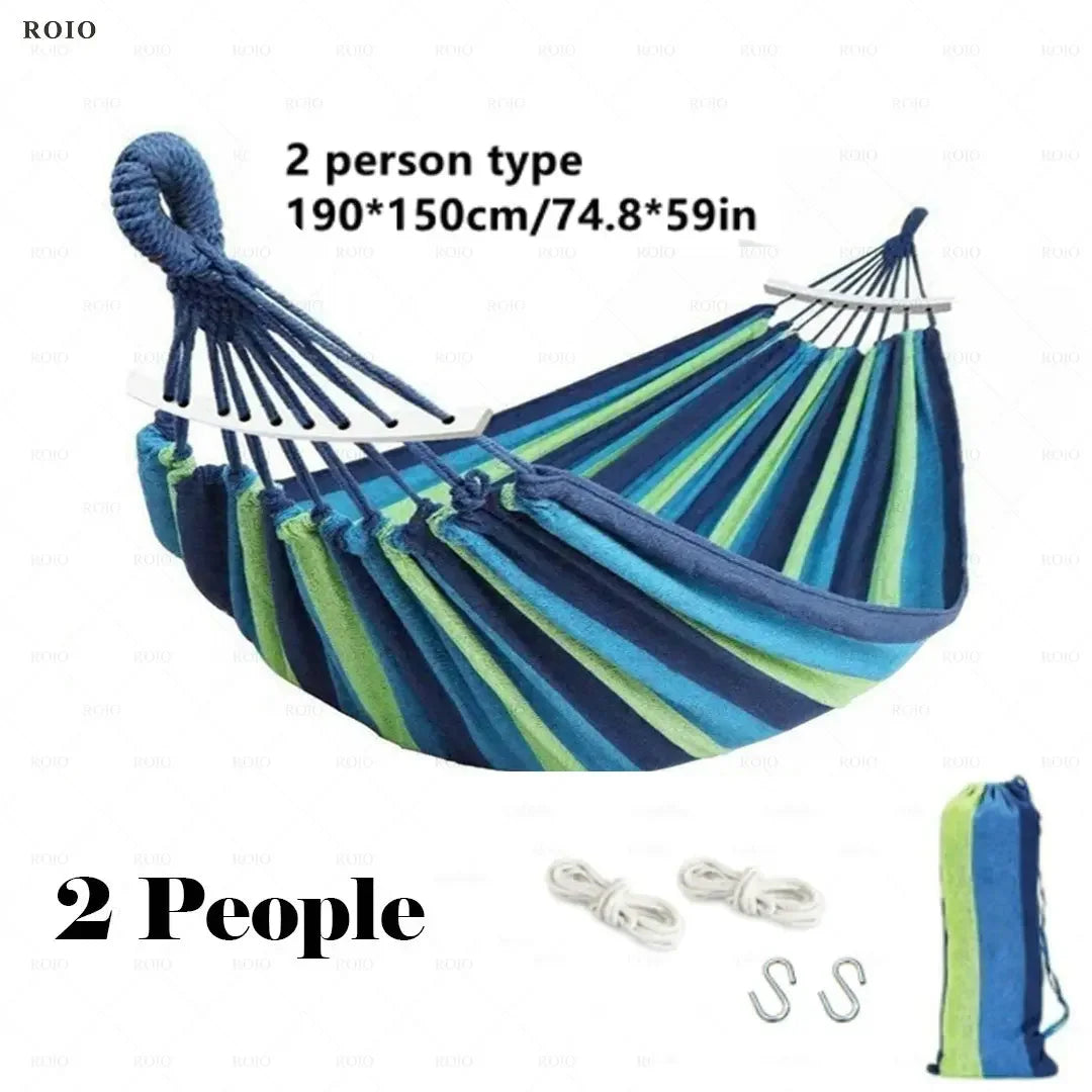 Durable Canvas Camping Hammock Single & Double with Travel Bag