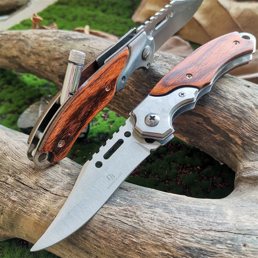 Folding LED Pocket Knife for Hunting and Survival