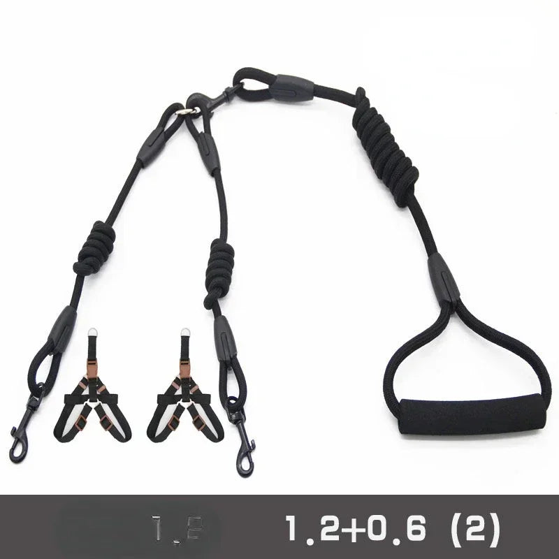 Double Dog Leash Coupler for Small Pets Nylon Twin Lead