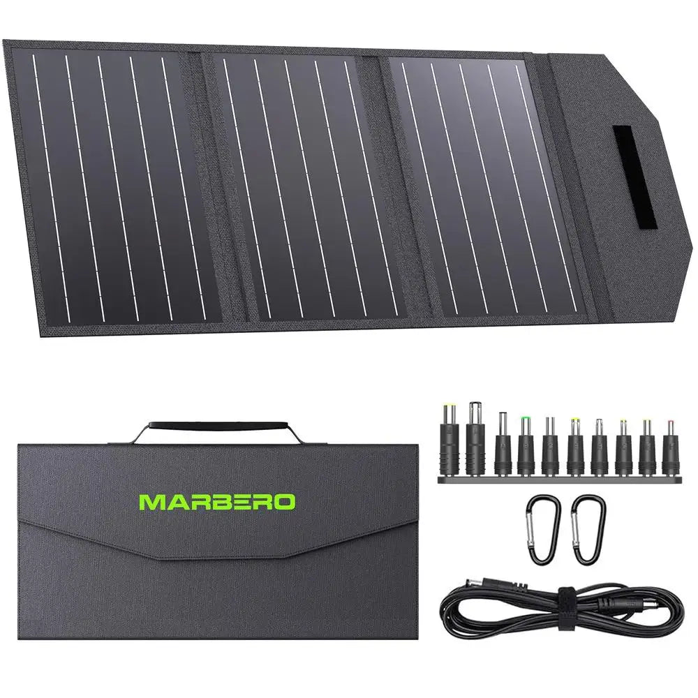 30W Foldable Solar Panel Charger with USB & DC Ports