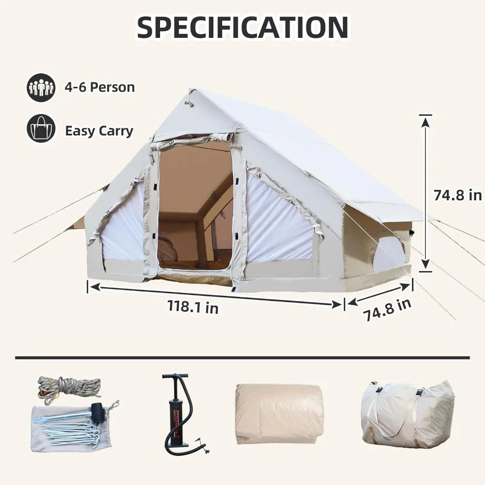 Outdoor Waterproof Inflatable Camping Tent for 4-6 People