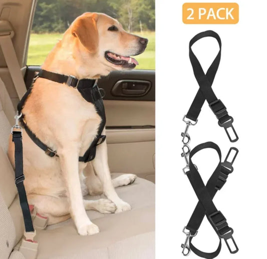 2Pcs Pet Dog Seat Belt Leash, Adjustable Safety Harness